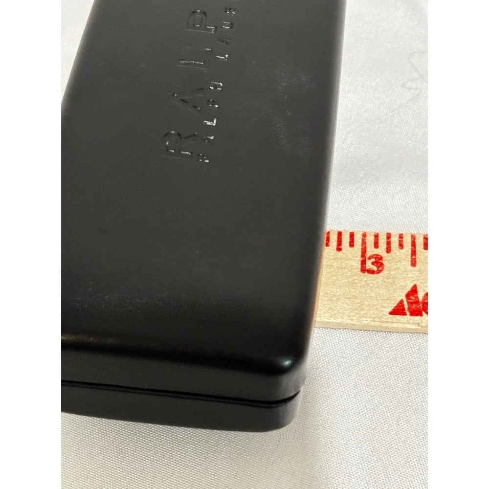 Ralph Ralph Lauren Black Hardshell Eyeglasses Case Red Logo Interior quiet lux